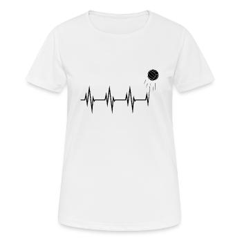 Herzlinie mit Volleyball, Volleyball-Fan - Frauen T-Shirt atmungsaktiv - Weiß - Vorne - AI Model Female 172 dark (172cm)