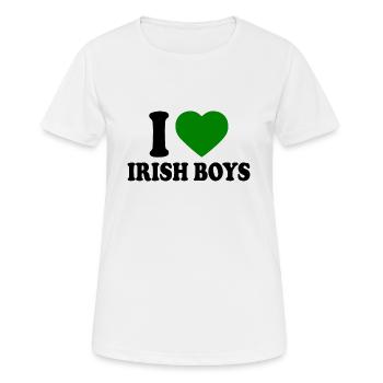 I love irish boys - Frauen T-Shirt atmungsaktiv - Weiß - Vorne - AI Model Female 172 dark (172cm)
