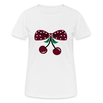 rockabilly kirschen - Frauen T-Shirt atmungsaktiv - Weiß - Vorne - AI Model Female 172 dark (172cm)