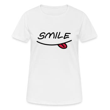 Smiley mund - Frauen T-Shirt atmungsaktiv - Weiß - Vorne - AI Model Female 172 dark (172cm)