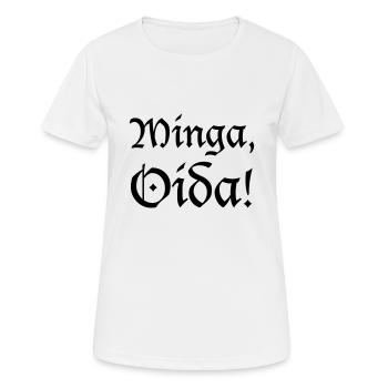 Minga, Oida - Frauen T-Shirt atmungsaktiv - Weiß - Vorne - AI Model Female 172 dark (172cm)