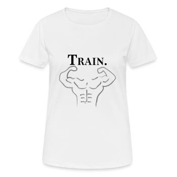 Train Training Workout Weight Training Muscles - Women's Breathable T-Shirt - white - Front - AI Model Female 172 dark (172cm)