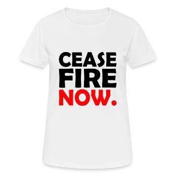 Ceasefire now - Women's Breathable T-Shirt - white - Front - AI Model Female 172 dark (172cm)