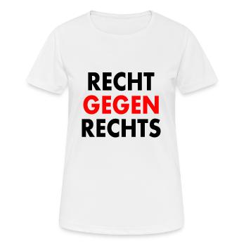 Recht gegen rechts - Frauen T-Shirt atmungsaktiv - Weiß - Vorne - AI Model Female 172 dark (172cm)