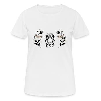 Logo de l’atelier Rêves d’enfants - T-shirt respirant Femme - blanc - Devant - AI Model Female 172 dark (172cm)