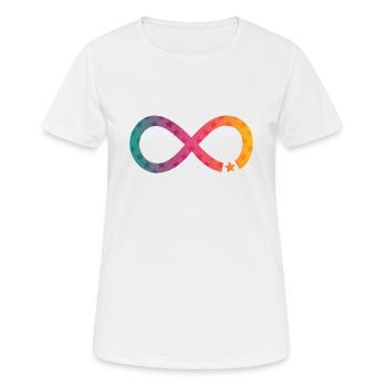 Unendlichkeit Stern Regenbogen - Frauen T-Shirt atmungsaktiv - Weiß - Vorne - AI Model Female 172 dark (172cm)