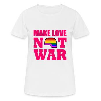 Make love not war - T-shirt respirant Femme - blanc - Devant - AI Model Female 172 dark (172cm)