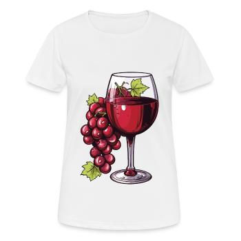 Wine Glass Grapes Wine - Women's Breathable T-Shirt - white - Front - AI Model Female 172 dark (172cm)
