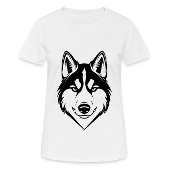 Tête de chien Husky - T-shirt respirant Femme - blanc - Devant - AI Model Female 172 dark (172cm)