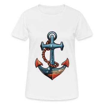 Port d’ancrage - T-shirt respirant Femme - blanc - Devant - AI Model Female 172 dark (172cm)