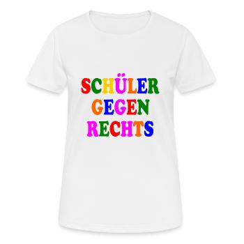 Schüler gegen rechts - Frauen T-Shirt atmungsaktiv - Weiß - Vorne - AI Model Female 172 dark (172cm)