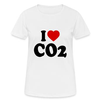 I love co2 - Frauen T-Shirt atmungsaktiv - Weiß - Vorne - AI Model Female 172 dark (172cm)