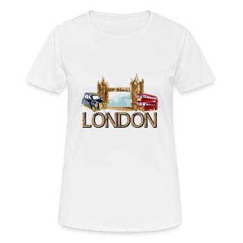 London England Tower Bridge Taxi Bus - Frauen T-Shirt atmungsaktiv - Weiß - Vorne - AI Model Female 172 dark (172cm)