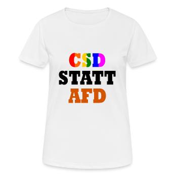 Csd statt afd - Frauen T-Shirt atmungsaktiv - Weiß - Vorne - AI Model Female 172 dark (172cm)