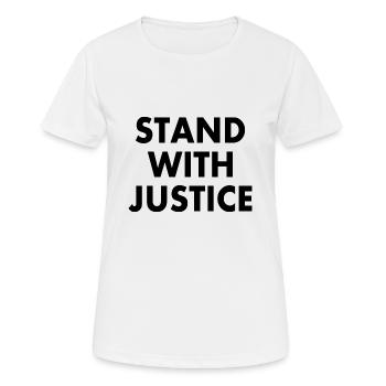 Stand with justice - Women's Breathable T-Shirt - white - Front - AI Model Female 172 dark (172cm)