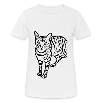 chat noir chat chaton doux cadeau de Noël - T-shirt respirant Femme - blanc - Devant - AI Model Female 172 dark (172cm)