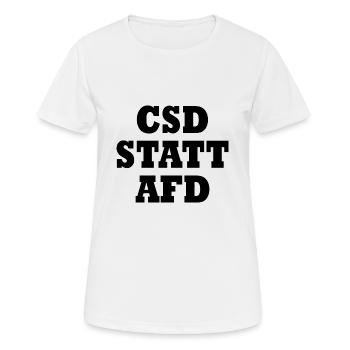 Csd statt afd - Frauen T-Shirt atmungsaktiv - Weiß - Vorne - AI Model Female 172 dark (172cm)