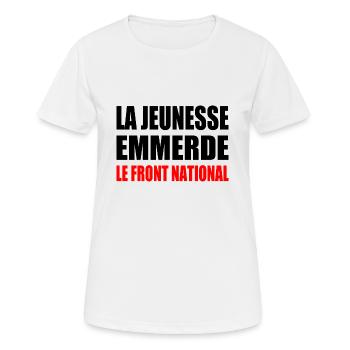 Fuck the National Front - Women's Breathable T-Shirt - white - Front - AI Model Female 172 dark (172cm)