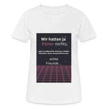 Kinder der 80er - Frauen T-Shirt atmungsaktiv - Weiß - Vorne - AI Model Female 172 dark (172cm)