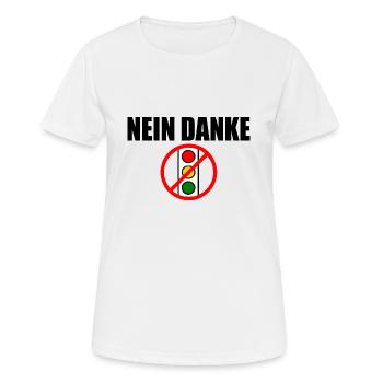 Ampel nein dank - Frauen T-Shirt atmungsaktiv - Weiß - Vorne - AI Model Female 172 dark (172cm)