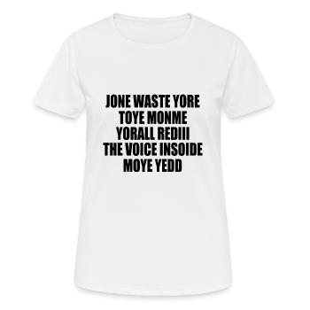 jone waste yore toye monme yorall rediii - T-shirt respirant Femme - blanc - Devant - AI Model Female 172 dark (172cm)