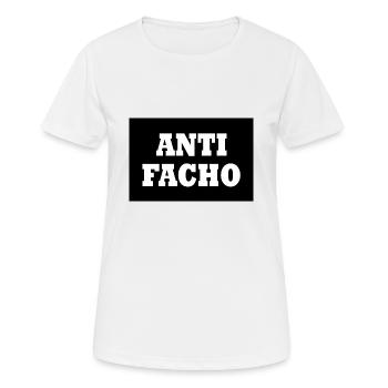 Anti facho - Frauen T-Shirt atmungsaktiv - Weiß - Vorne - AI Model Female 172 dark (172cm)
