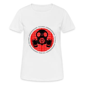 Techno - Techno music - Technokind - Underground - Frauen T-Shirt atmungsaktiv - Weiß - Vorne - AI Model Female 172 dark (172cm)