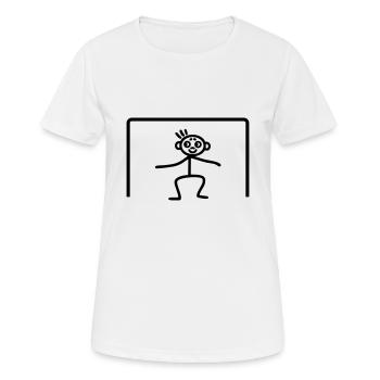 Torwart Tor - Frauen T-Shirt atmungsaktiv - Weiß - Vorne - AI Model Female 172 dark (172cm)