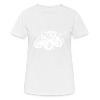 Traktor Landwirt Silhouette Trekker - Frauen T-Shirt atmungsaktiv - Weiß - Vorne - AI Model Female 172 dark (172cm)