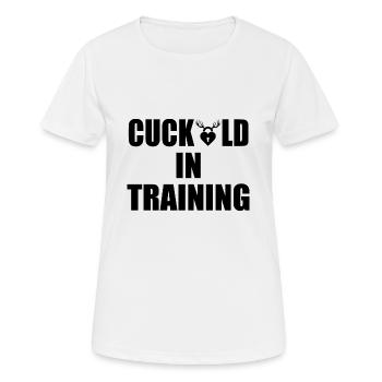 cuckold in training - Frauen T-Shirt atmungsaktiv - Weiß - Vorne - AI Model Female 172 dark (172cm)