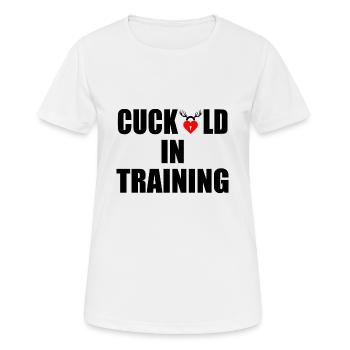 cuckold in training - Frauen T-Shirt atmungsaktiv - Weiß - Vorne - AI Model Female 172 dark (172cm)