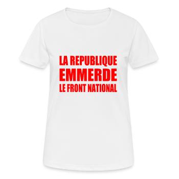 la jeunesse emmerde le front national - T-shirt respirant Femme - blanc - Devant - AI Model Female 172 dark (172cm)