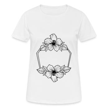 Hibiscus Boho Flower 8 - Frauen T-Shirt atmungsaktiv - Weiß - Vorne - AI Model Female 172 dark (172cm)