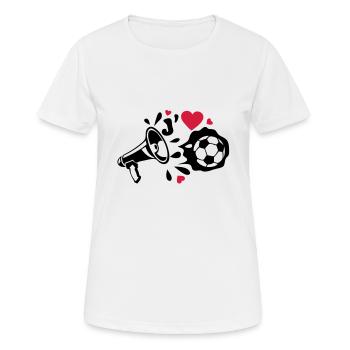 Megaphon Fußball Fußball love love - Frauen T-Shirt atmungsaktiv - Weiß - Vorne - AI Model Female 172 dark (172cm)