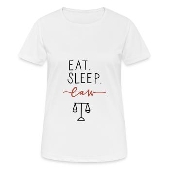 Eat sleep law - Women's Breathable T-Shirt - white - Front - AI Model Female 172 dark (172cm)