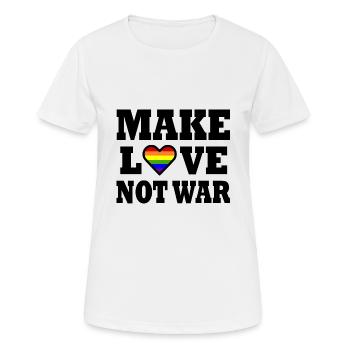 Make love not war - T-shirt respirant Femme - blanc - Devant - AI Model Female 172 dark (172cm)