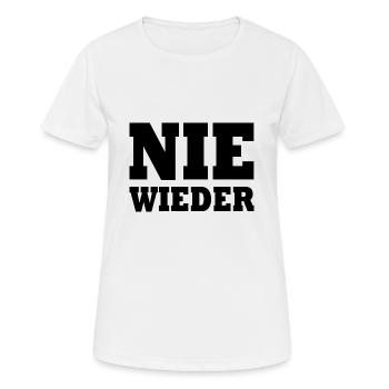 Nie wieder - Frauen T-Shirt atmungsaktiv - Weiß - Vorne - AI Model Female 172 dark (172cm)