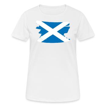 Drapeau national de l'Écosse - brosse horizontale - T-shirt respirant Femme - blanc - Devant - AI Model Female 172 dark (172cm)
