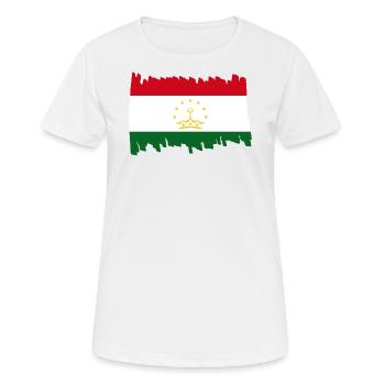 Drapeau national de Tajikistan - brush vertical Flag - T-shirt respirant Femme - blanc - Devant - AI Model Female 172 dark (172cm)