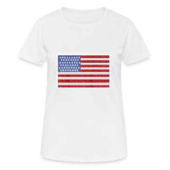 Flagge der Vereinigten Staaten - Frauen T-Shirt atmungsaktiv - Weiß - Vorne - AI Model Female 172 dark (172cm)