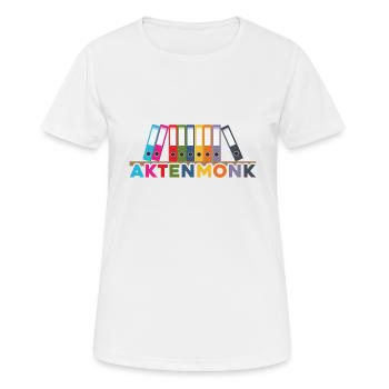 Aktenmonk - Ordnung bei den Akten im Büro - Frauen T-Shirt atmungsaktiv - Weiß - Vorne - AI Model Female 172 dark (172cm)