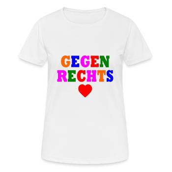 Gegen rechts - Frauen T-Shirt atmungsaktiv - Weiß - Vorne - AI Model Female 172 dark (172cm)