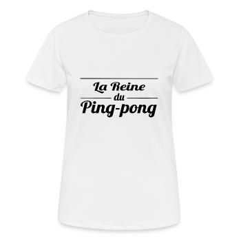 La reine du ping-pong - T-shirt respirant Femme - blanc - Devant - AI Model Female 172 dark (172cm)