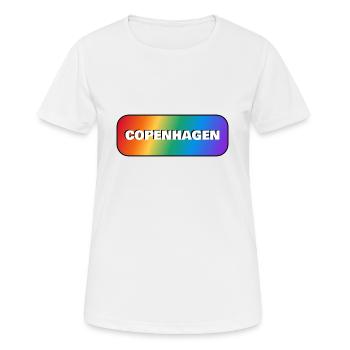 COPENHAGUE RAINBOW HAPPY PRIDE - T-shirt respirant Femme - blanc - Devant - AI Model Female 172 dark (172cm)