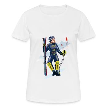 Ski Racer - T-shirt respirant Femme - blanc - Devant - AI Model Female 172 dark (172cm)
