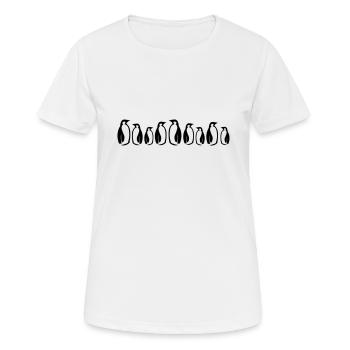 Pinguin Kolonie Geschenkidee - Frauen T-Shirt atmungsaktiv - Weiß - Vorne - AI Model Female 172 dark (172cm)