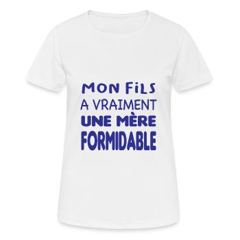 Mère formidable - T-shirt respirant Femme - blanc - Devant - AI Model Female 172 dark (172cm)