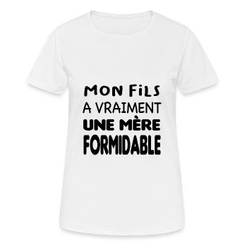 Mère formidable - T-shirt respirant Femme - blanc - Devant - AI Model Female 172 dark (172cm)