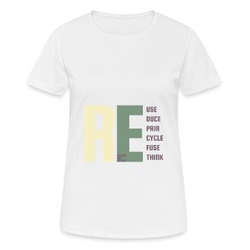 Durabilité, environnement, protestation, changement climatique - T-shirt respirant Femme - blanc - Devant - AI Model Female 172 dark (172cm)