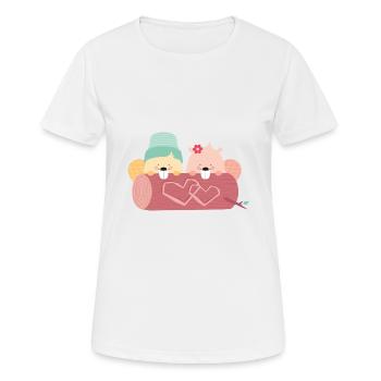 BEAVER DATE - Frauen T-Shirt atmungsaktiv - Weiß - Vorne - AI Model Female 172 dark (172cm)